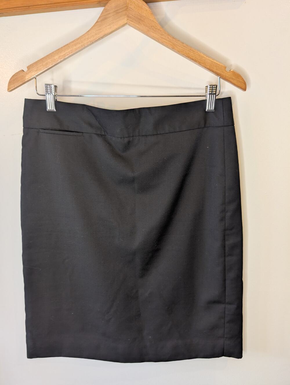J.Crew Black Wool Blend Lined Pencil Skirt Minimalist Office CBK Style 6